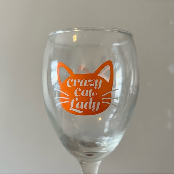 Vintage Crazy Cat Lady Wine Glass high quality glass - Picture 4 of 5
